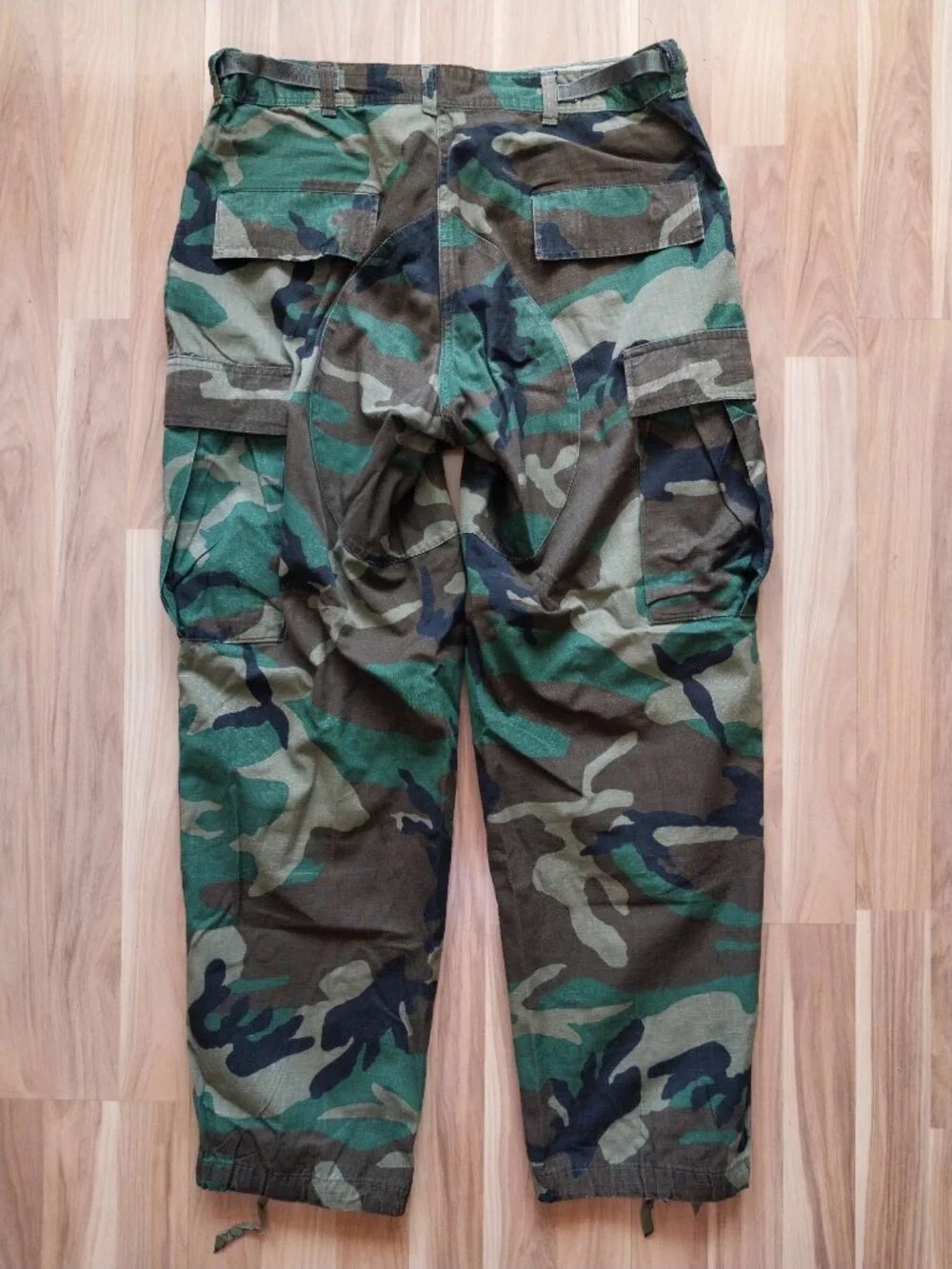 US Military Woodland Camouflage BDU Trousers Hot Weather Ripstop Sz Medium Short